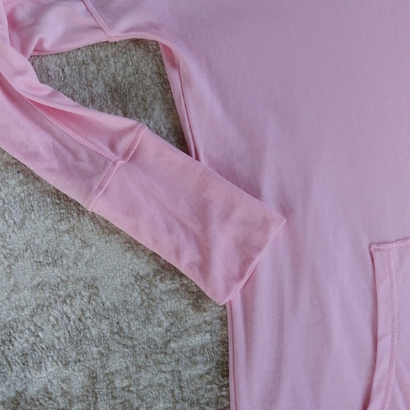 Cato Lyocell Cowl Neck Drawstring Kangaroo Pouch Top S Pink - Picture 11 of 15